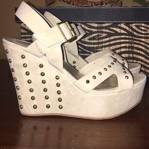 EUC Not Rated Studded Wedge Sandals